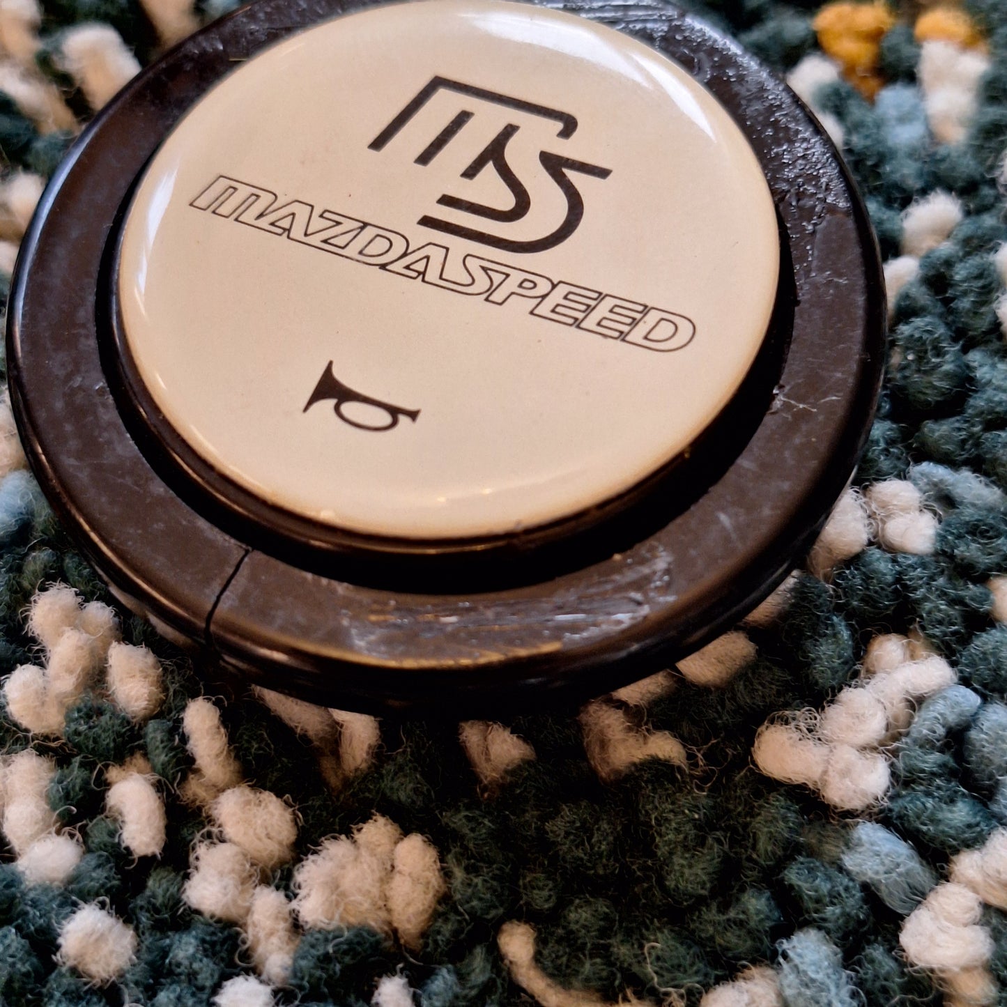 Mazdaspeed White Horn Button