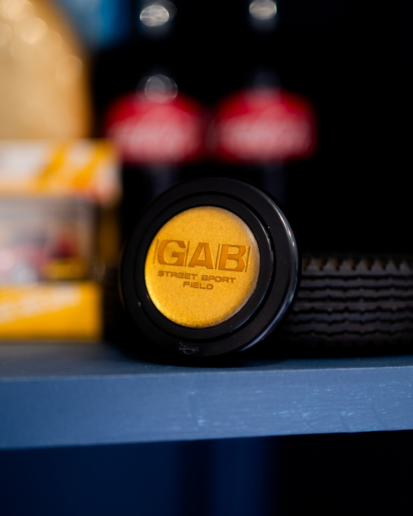 GAB Gold/Black Horn Button